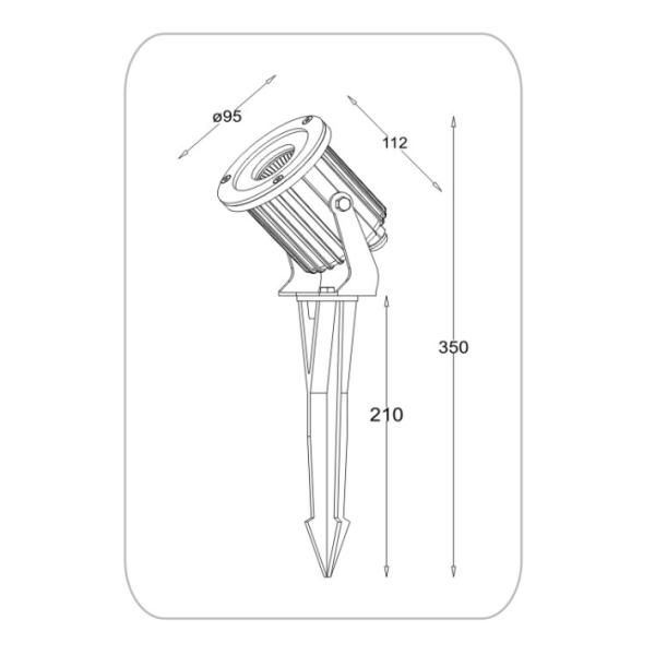 Aluminum Outdoor Lawn Light IP65 LED Spike Spot Light Landscaping Light AC100-240V