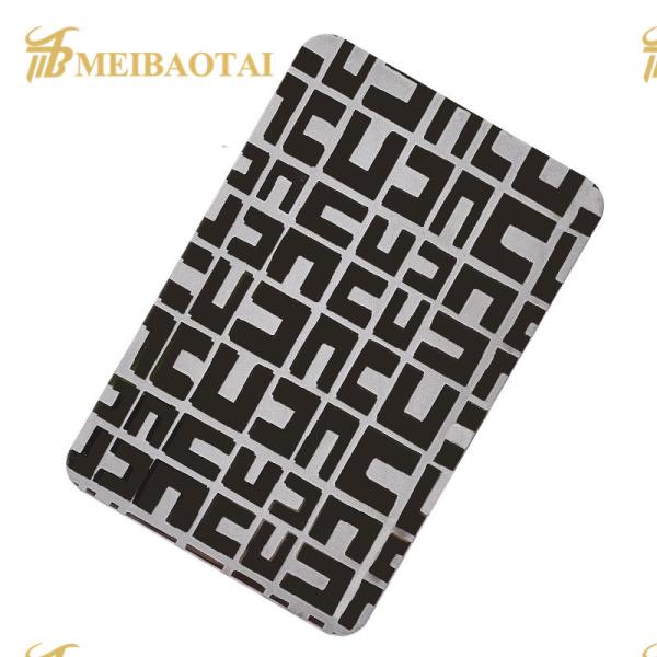 Rose Gold Black Mirror Etched 304 Stainless Steel Sheet Four Feet