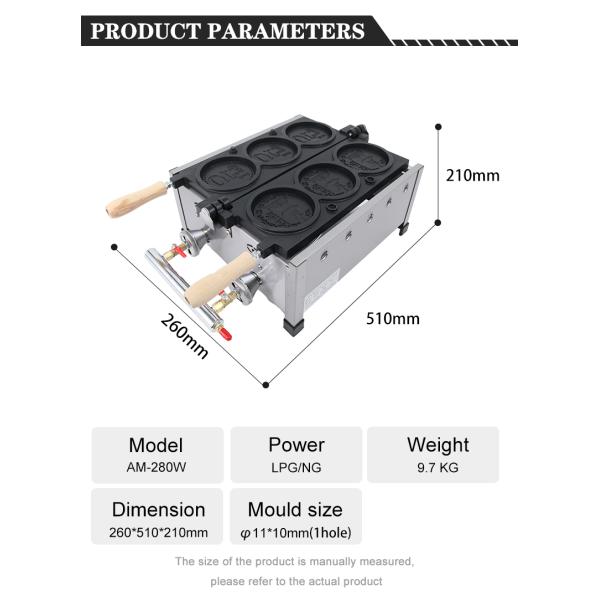 Snack Shop Commercial Waffle Maker Mini Round Waffle Baking Food Production Equipment