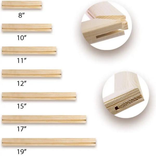 Pine Wood Canvas Stretcher Frames , Acrylic Painting Stretcher Bars Precision Cut