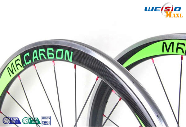 50mm Clincher Bicycle Aluminum Road Bike Wheels With Mrcarbon Logo