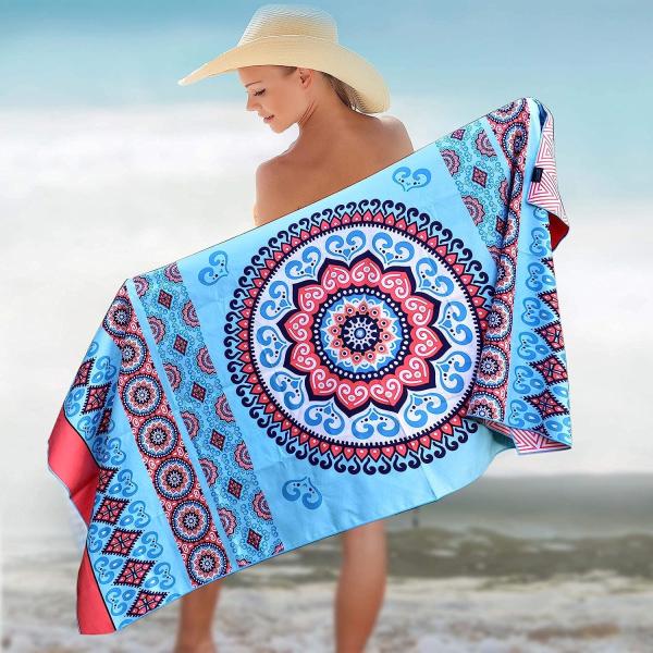 Regular Size 75x150cm Microfiber Customized Beach Towel Absorbent Fabric
