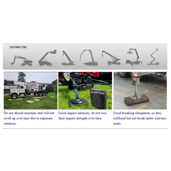 Custom Recycled UHMWPE Polymer Outrigger Pad For Crane Boom Truck