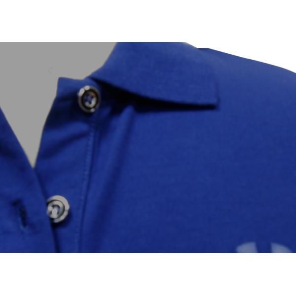 Solid Color Womens Uniform Polo Shirts , Women'S Short Sleeve Button Down Collar Shirts
