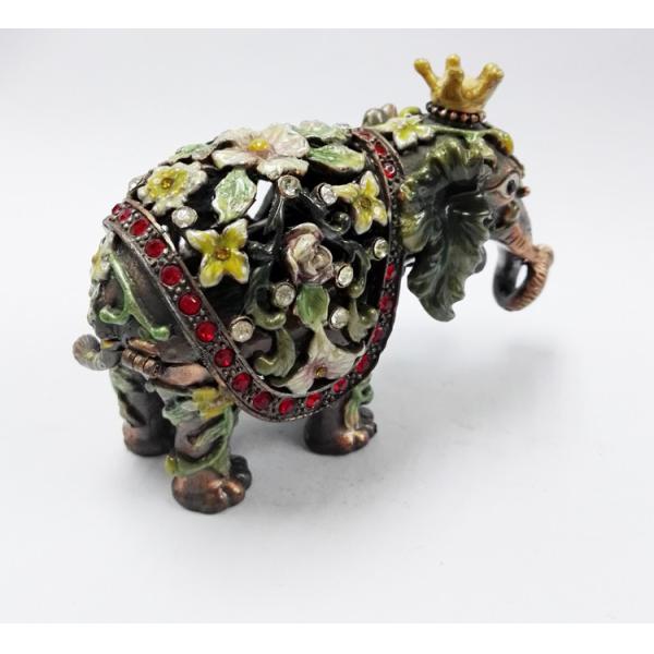HOT Selling Elephant Custom Metal Jewelry Box Cute Elephant shaped metal jewelry boxes