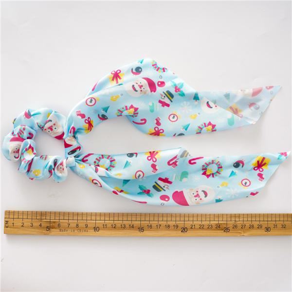 Gold Green Christmas Hair Accessories For Adults Toddlers Headband Cartoon Elk Snowman Scarf Scrunchies 32cm