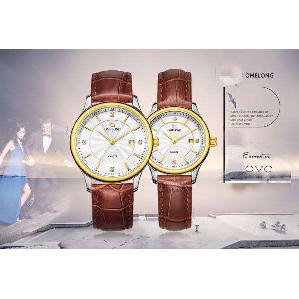 Calendar Function Quartz Stainless Steel Watch Water Resistant , 2 Year Battery Life