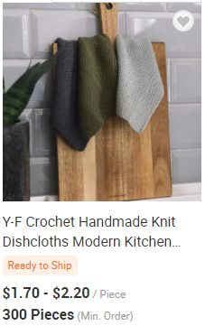 Y-F Crochet Handmade Knit Dishcloths Modern Kitchen Gifts Knitted Cotton Dish Dishcloth