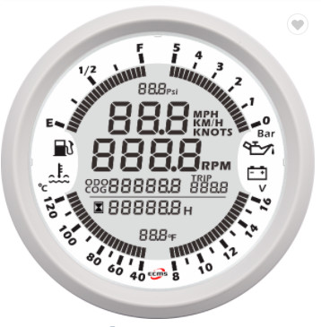 Black 85mm 16V 5 Bar Multi Function Boat Gauge Set Yacht Instrument