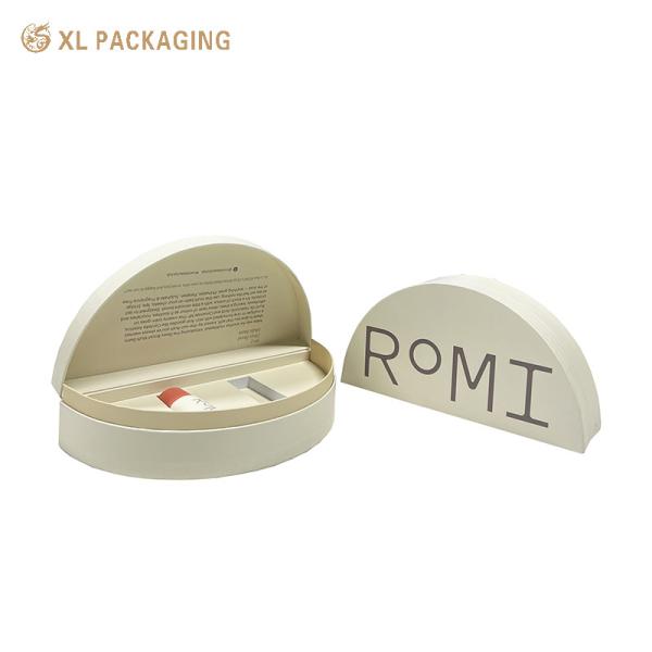 XL Packaging Custom Printed Cosmetic Boxes Luxury Custom Cosmetic Box Embossing LOGO Half Circle Special Box Cosmetic Paper For Perfume Skin Care