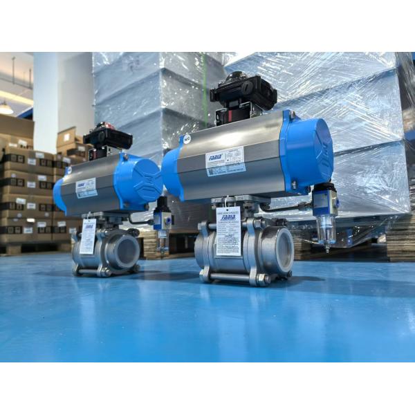 Three-Piece ball valve Stainless Steel pneumatic actuator valve 3/4'' NPT 200WOG