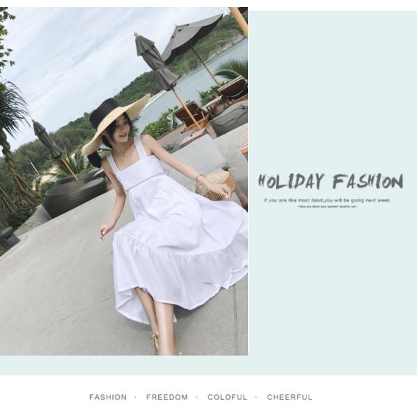 Summer Midi Womens Vacation Dresses Sleeveless Back With Bow