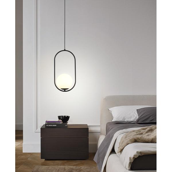 LED Pendant Lights Home Decoration Living Room Bedside Glass Black Suspension lamp(WH-GP-39)