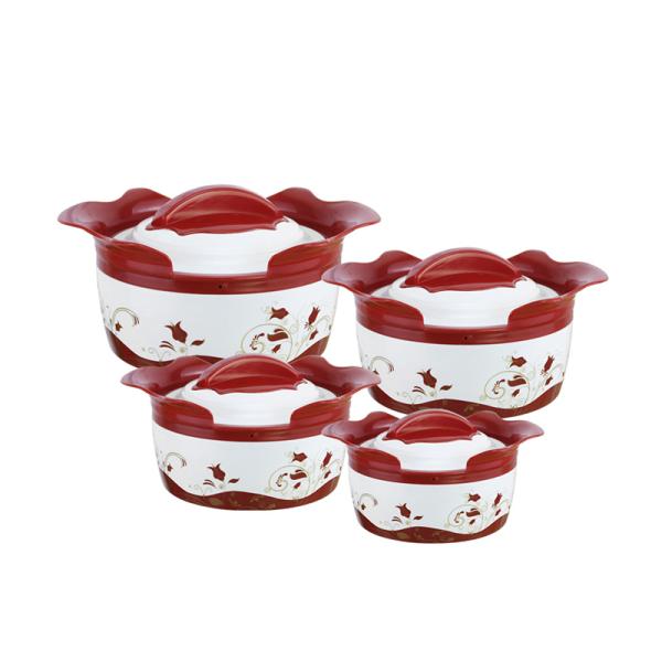 4pcs magnolia flower pot 410 stainless steel casserole hot pot set with lid cover