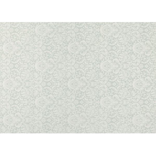 Sky Blue PVC Accurate Pressing Victorian Damask Wallpaper for Corridor , SGS Approved