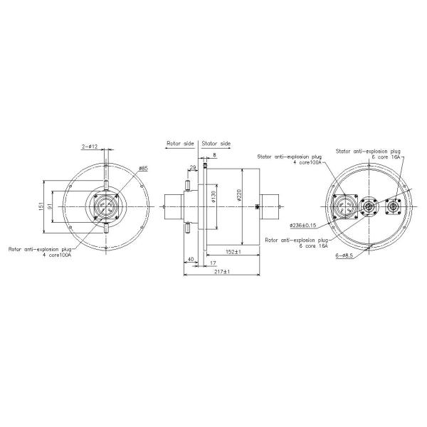 IP67 Waterproof Slip Ring Anti Explosion IP67 Protection Grade For Oil Platform