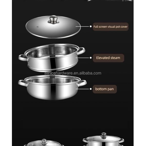 Hot Selling Cookware Cooking Food Steamer Stainless Steel Steamer Pot Kitchen Soup Pot With Steamer