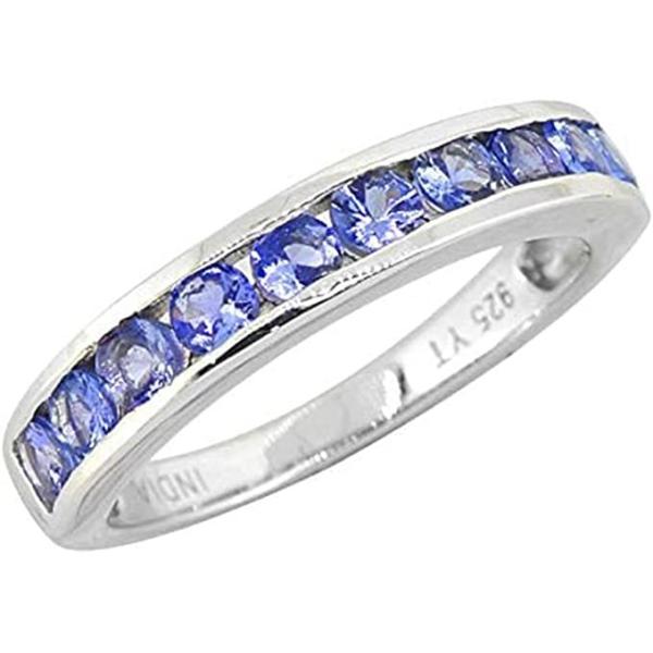 0.5 CTW Natural Blue Tanzanite Ring 18K Solid White Gold