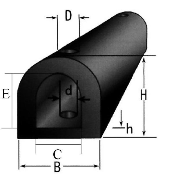 Customers' Requirements D Type Marine Boat Rubber Fender for Dock and Ship Bumper