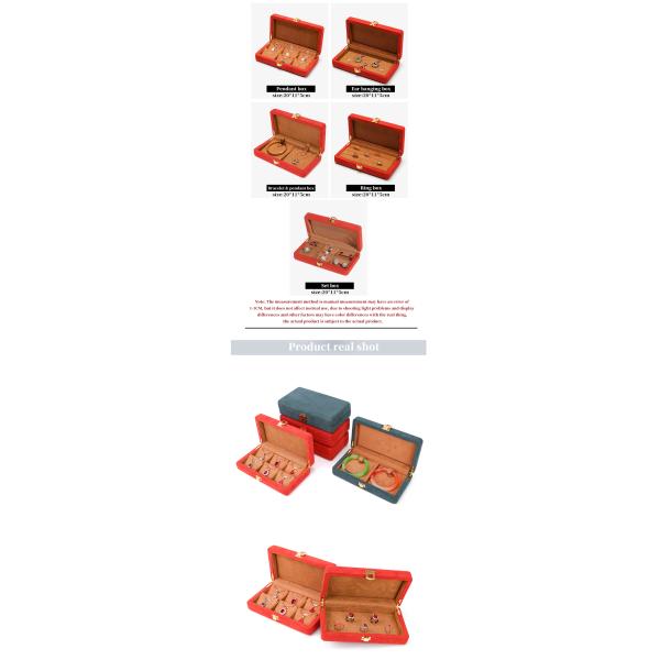 Custom Orange Microfiber Leather Jewelry Box for Stud Bracelet and Ring 19.5*11*5cm