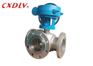 Quality PTFE Seat T Port Gear Operation SS 150LB 3 Way Ball Valve wholesale
