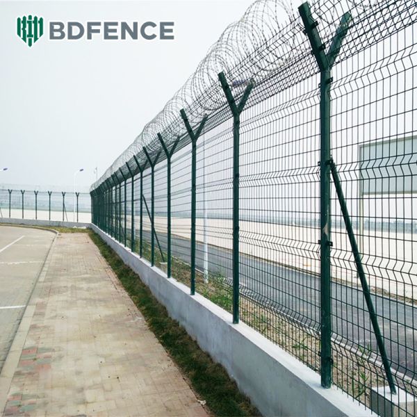 Airport Prison Security Fence Barbed Wire Mesh Welded Wire Customizable Dimensions 3D Modeling Service Rodent Proof