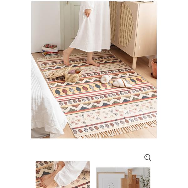 Y-Z Simple Linen Tassel Woven Cotton Mat Nordic Boho Style Turkish Living Room Home Floor Carpets and Rugs
