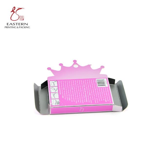 Foldable 350gsm White Cardboard Eyelash Packaging Box Crown Shaped