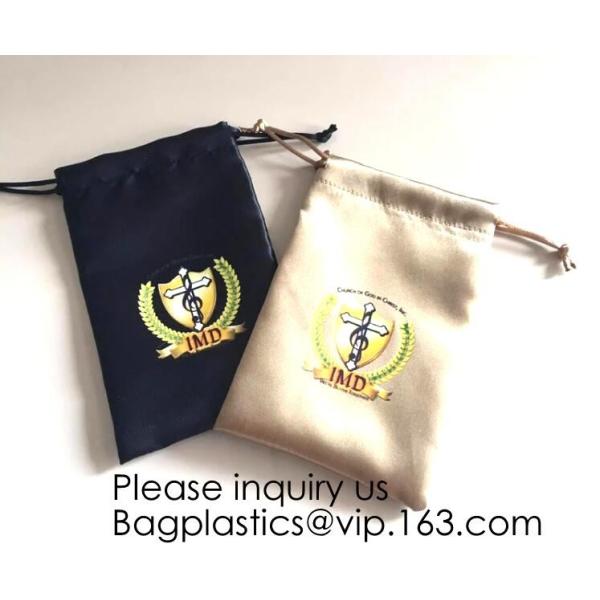 Satin Cosmetic Bag With Printing,Silver Satin Hair Collection Bag,Drawstring bag For Hair Packaging Dust Bag For Shoe