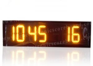 China 4 Digits In Yellow Color Electric Digital Clock With Temperature Display on sale