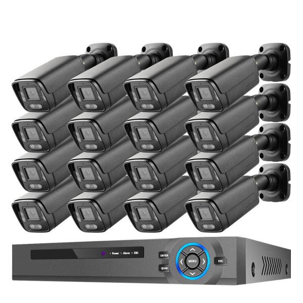 Customized HD 5MP 8MP Security NVR Kit Two Way Audio Complete 16CH POE camera system 4K with Full color night vision