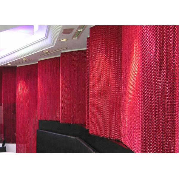 Anti-static Hook Chain Link Metal Mesh Curtain Anodized Aluminium Material
