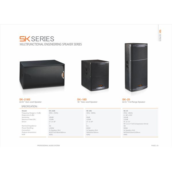 8 Ohm RMS Church speaker System Subwoofer Speakers 18" Stage Base Bins