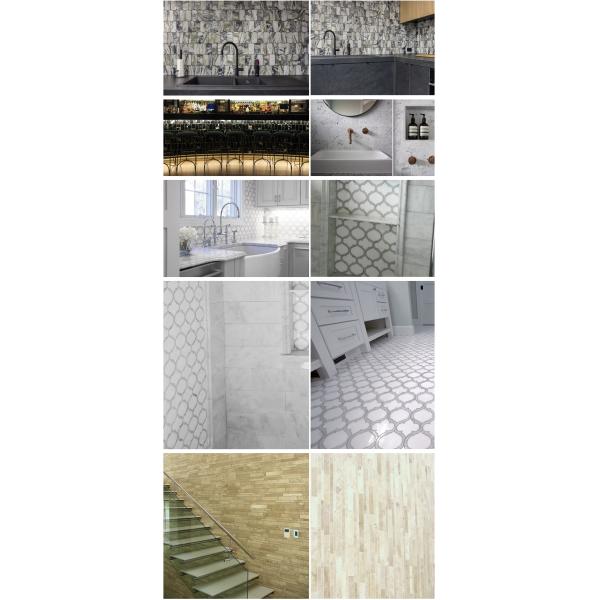 Premium Waterjet Mosaic Textured Marble Tile For Floors Walls OEM