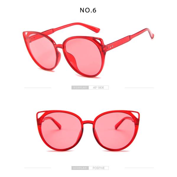 Female Silver Pink Lens Sunglasses Round Rose Gold Frame Retro Color Mirror Lens Glasses