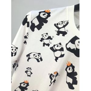 Best quality Unisex 100% Cotton T Shirt Women Quick-drying Full Panda Printing T