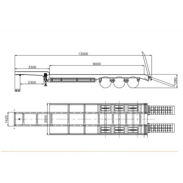 Extendable Low Bed Semi Trailer Low Loader Lowboy Truck Trailers for Customer Request