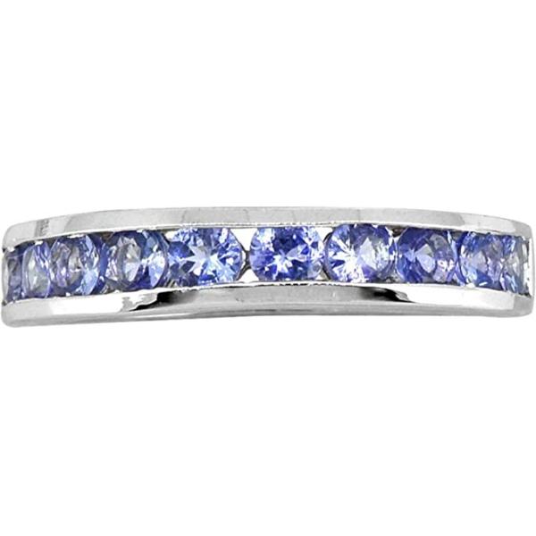 0.5 CTW Natural Blue Tanzanite Ring 18K Solid White Gold