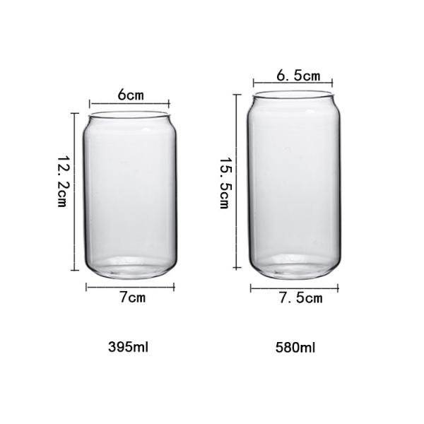 Reusable Borosilicate Glass Tumbler With Straws , Stain Free Glass Cappuccino Cups