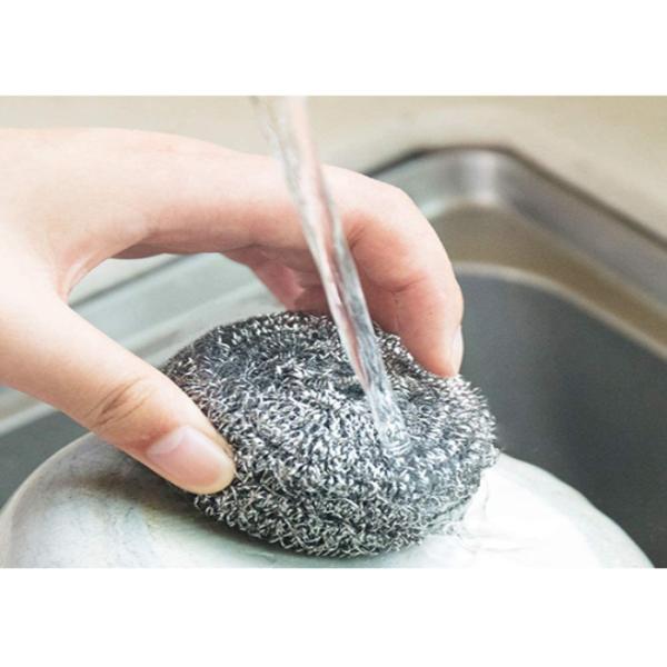 Dia6*6mm 9g Scrubber Cleaning Ball Stainless Steel Kitchen Tool
