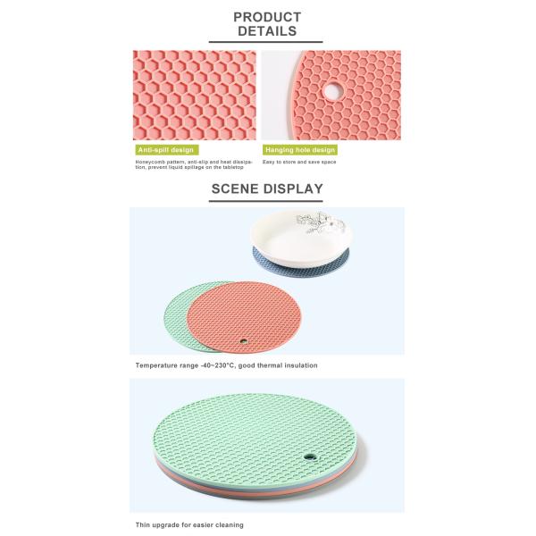 Silicone Pot Holder, Hot Pads,Heat Resistant Coasters, Tableware Insulation Pad Potholders