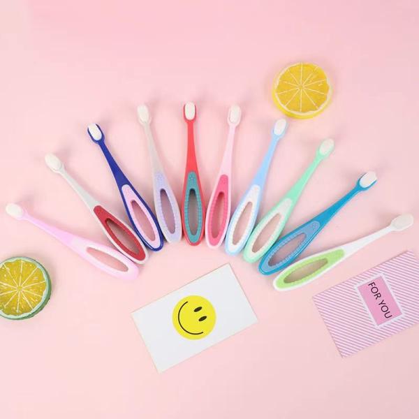 Colored Lovely Eco Friendly Baby Toothbrush Plastic Children Kids Bamboo Toothbrush Private Label