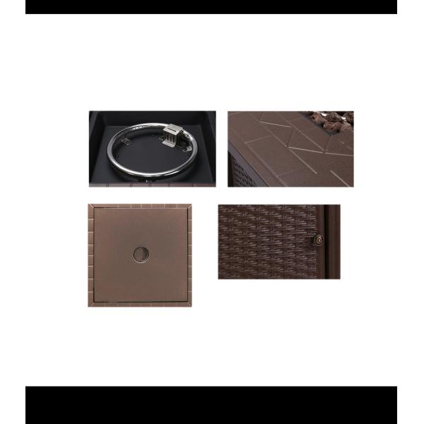 Oil Finished Propane Gas Fire Pit Bronze Table 28 Inch Square