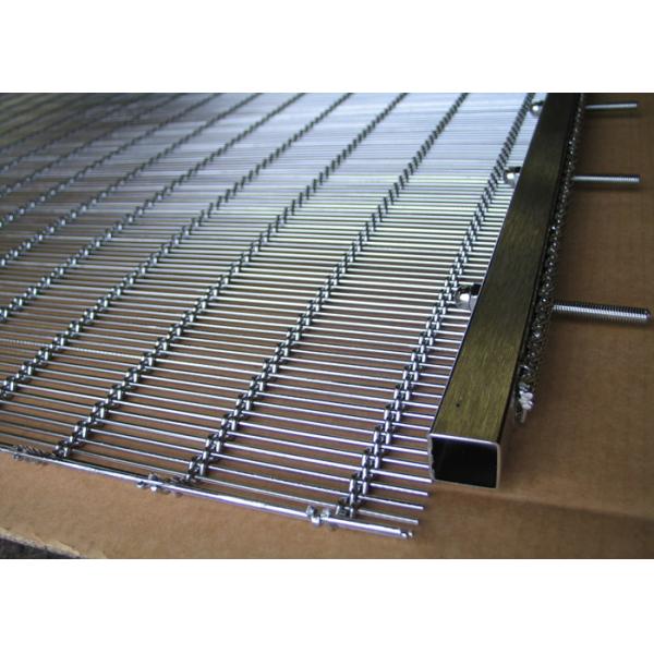 Exterior Wall Cladding Metal Mesh , Stainless Steel Cables Mesh Sunshades Screen