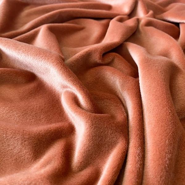 Spandex Polyester Solid Color Super Soft Fabric Coral Red Double Side
