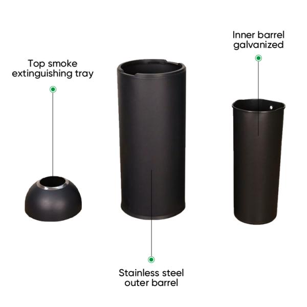 Wholesale High Quality Multi Functional Bullet Trash Can for Sustainable Metal Trash Bin Can