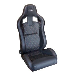 Quality Adjustable Black PVC/PU Racing Seat / Sports Racing Car Seat with single slider wholesale