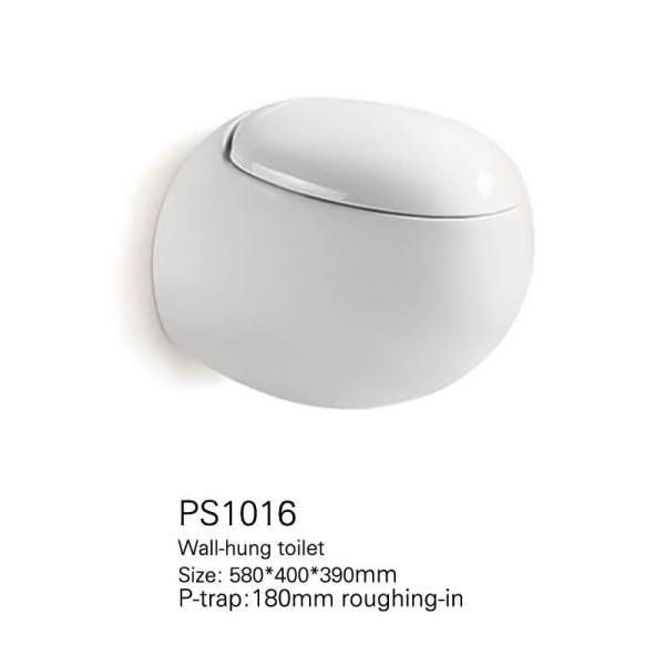 Gravity Flush Wall Hung Toilet Bowl Space saver Compact Water Closet