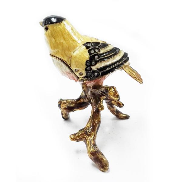 hot sell bird jewelry box metal pewter bird jewelry box bird metal trinket box