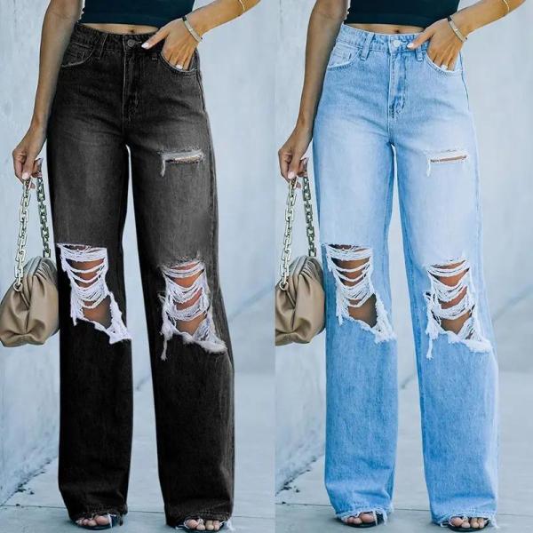 Sexy Jeans with High Quality Classic Denim Damaged New Arrival Trousers for Women